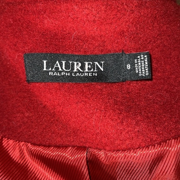 Ralph Lauren Women’s Single Breast Crimson Wool Blend Dress Over Coat Size 8 - Picture 11 of 16